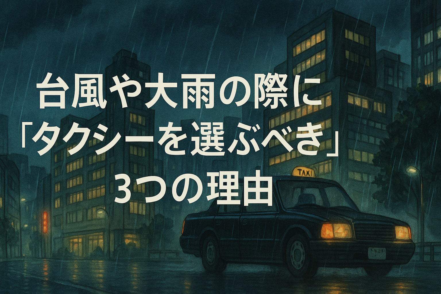 台風や大雨の際に「タクシーを選ぶべき」3つの理由