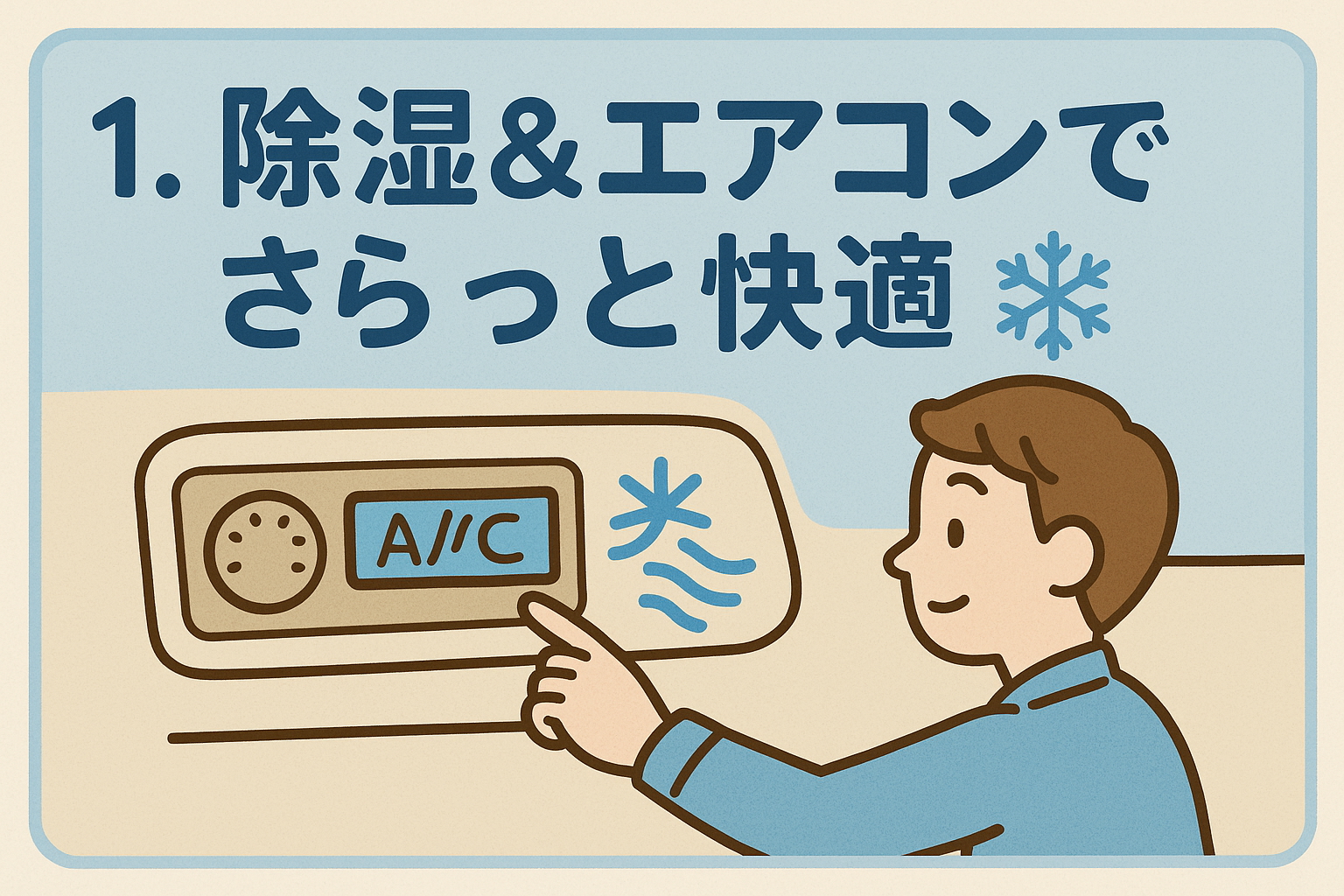 1. 除湿＆エアコンでさらっと快適